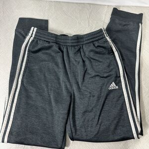 Adidas Youth Boys 3 Stripes Fleece Lined‎ Sweatpants Jogger Black/Gray XL 18/20